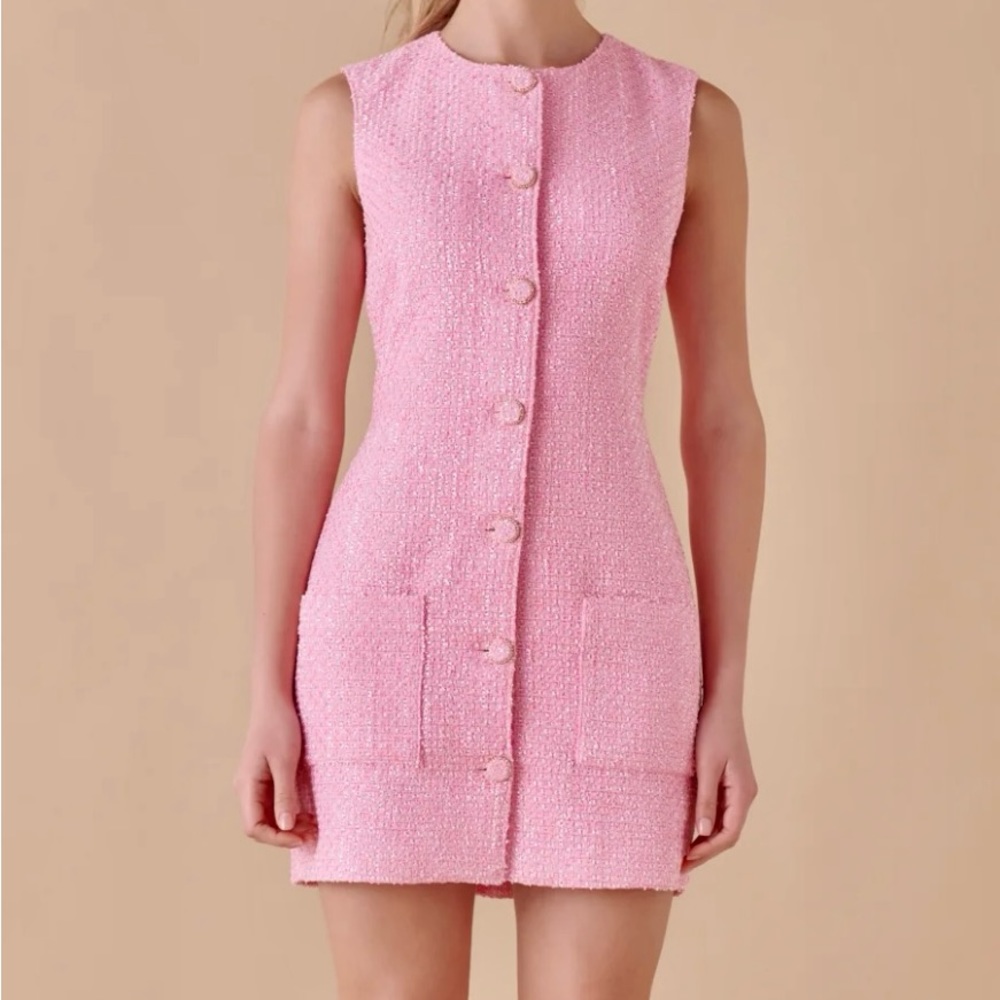 Endless Rose pink tweed dress